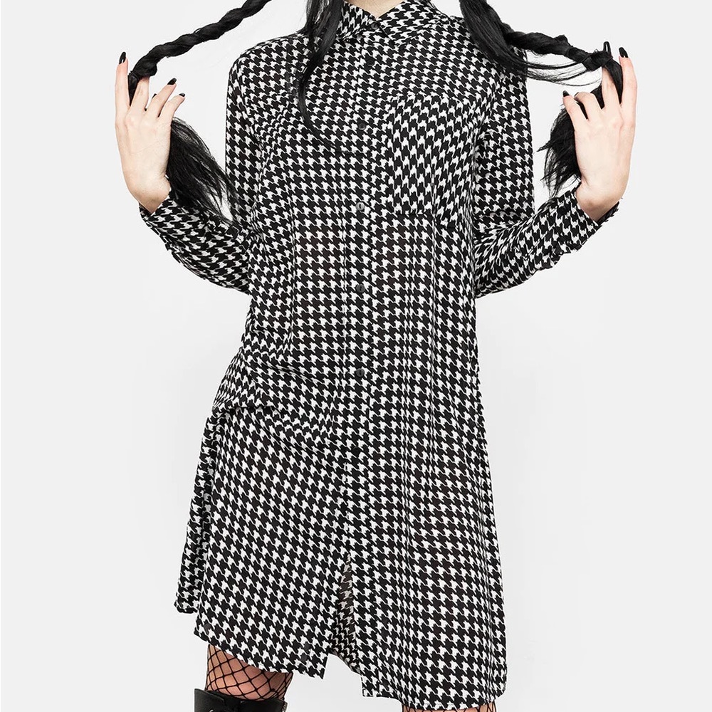 Disturbia Houndstooth Shirt Dress